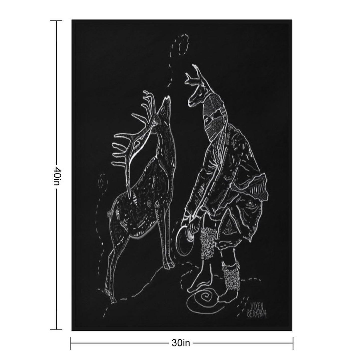 Yaqui Deer Dance Velvety-soft Throw Blanket