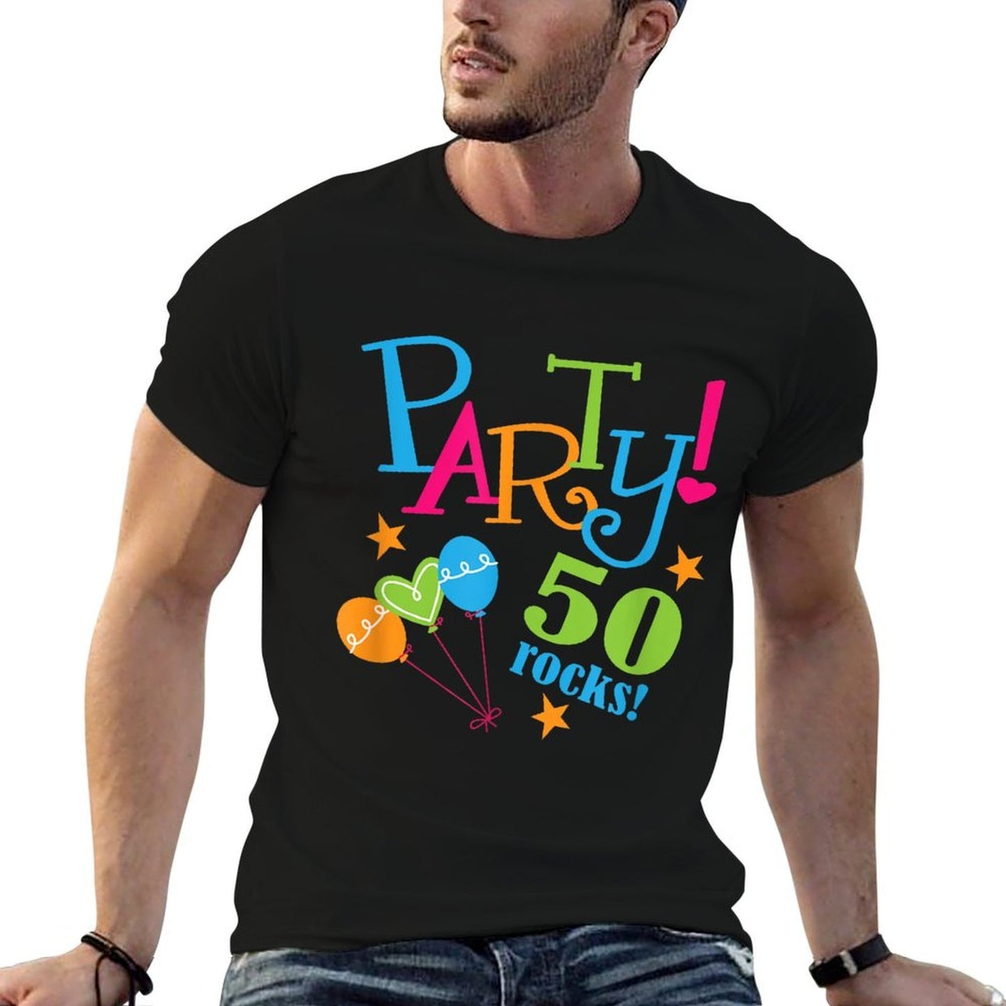 50th Birthday Funny 50 Rocks Party Photo Vintage-inspired T-Shirt