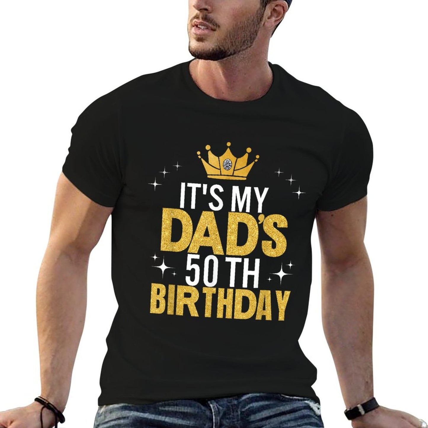 It's My Dad's 50th Birthday 50 Years Old Funny Heathered Texture T-Shirt