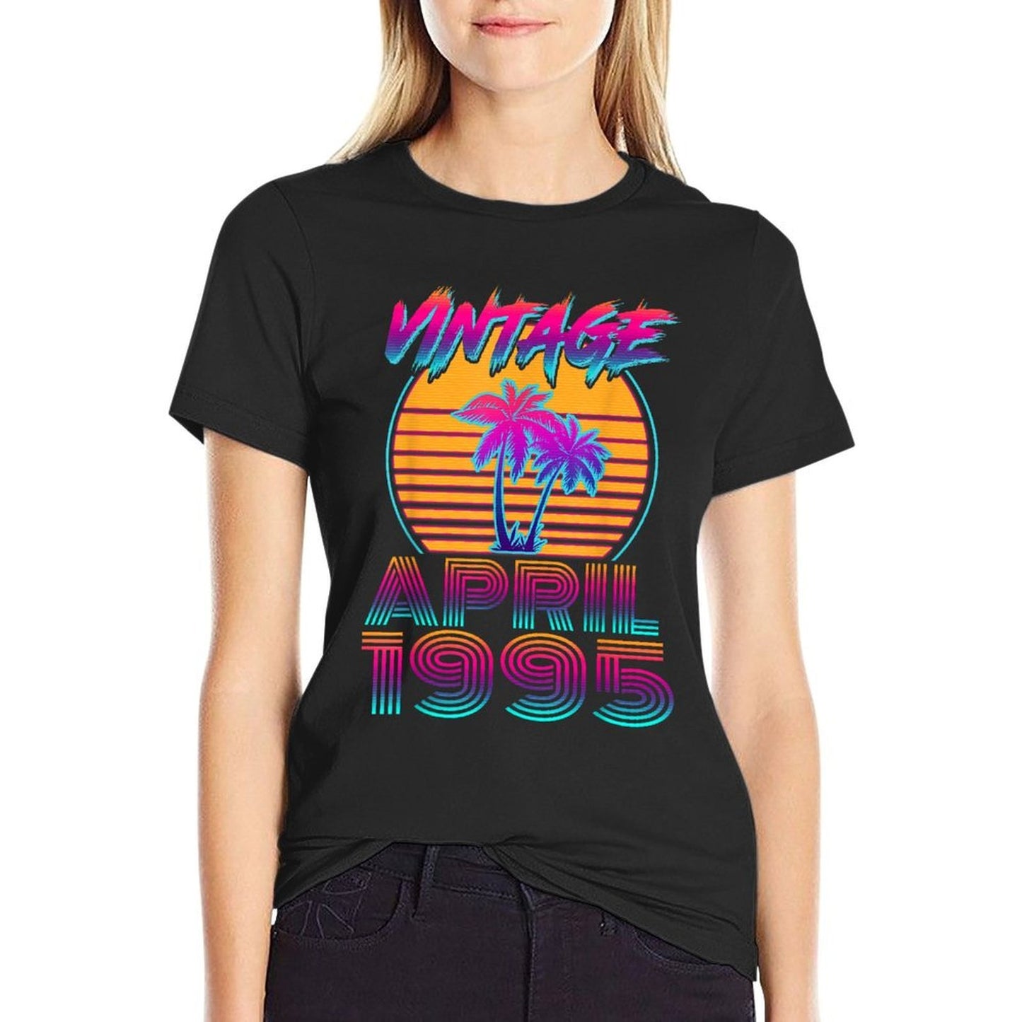 30 Years Old Retro Vintage Funny April 1995 30th Birthday Heathered Texture T-Shirt
