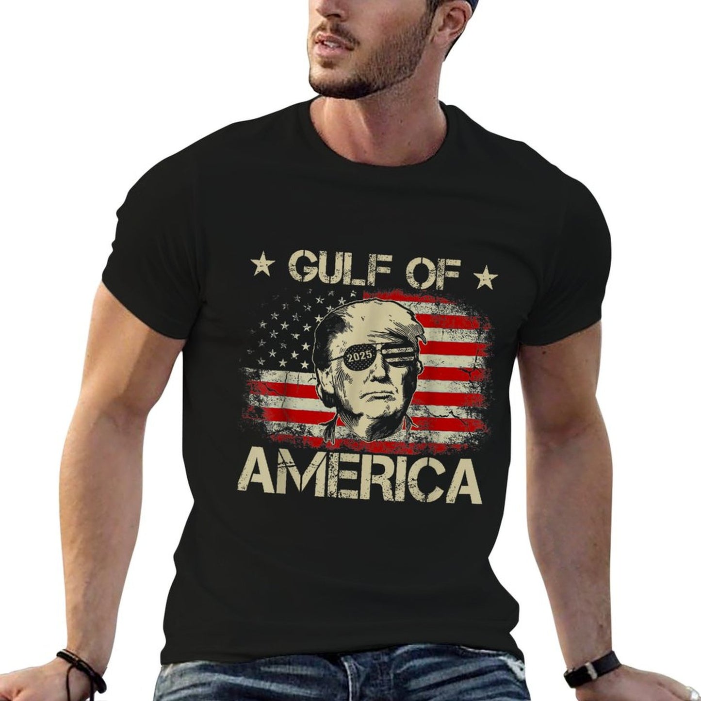Gulf of USA America Funny American Flag Lightweight T-Shirt