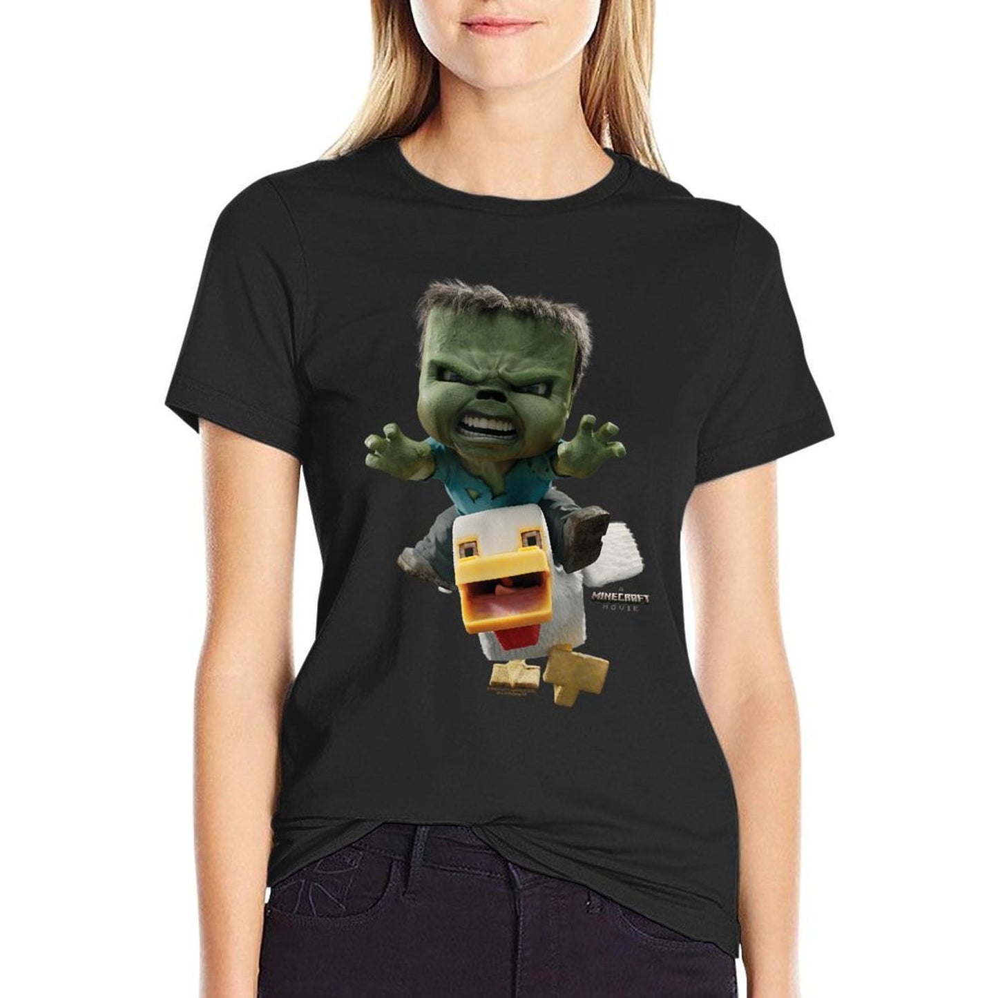 A Minecraft Movie Chicken Jockey Baby Zombie Attack Comfortable T-Shirt