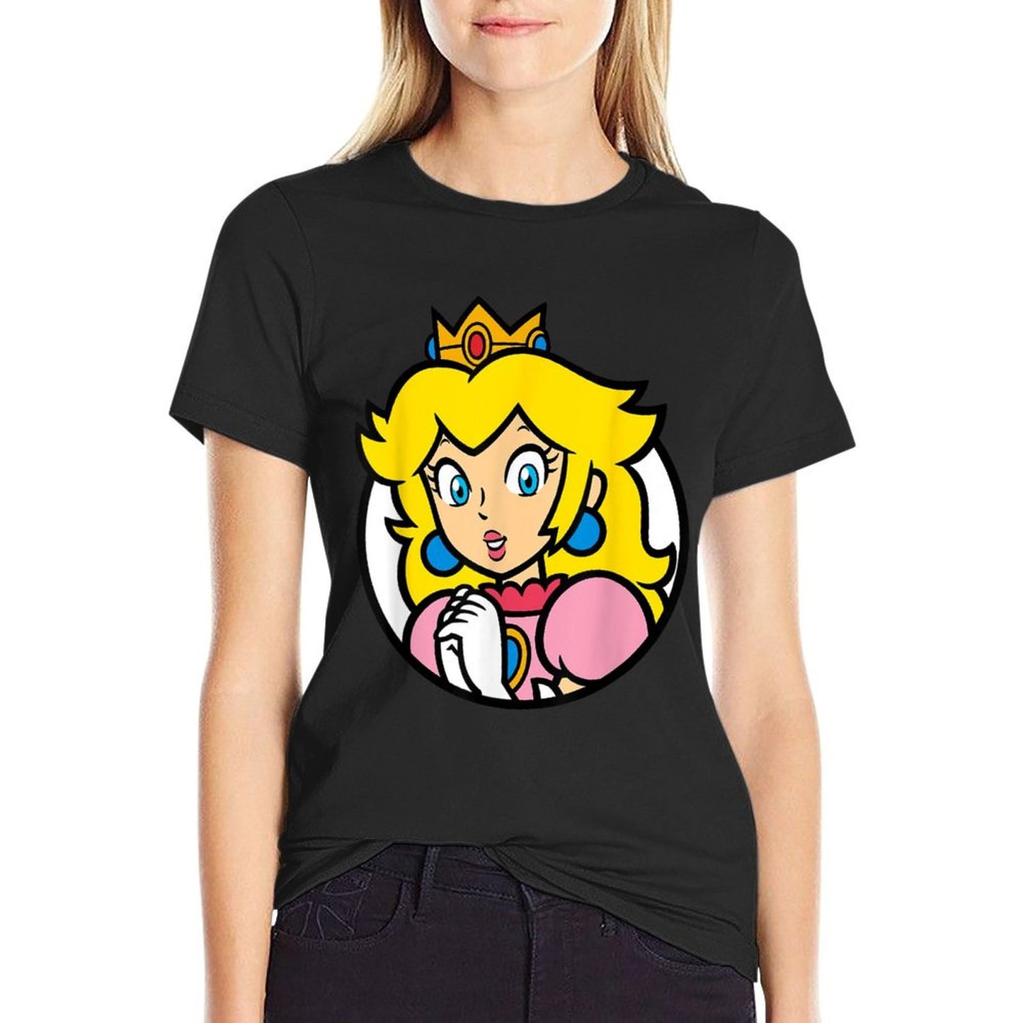 Super Mario Bros Princess Peach Nintendo Portrait Lightweight T-Shirt