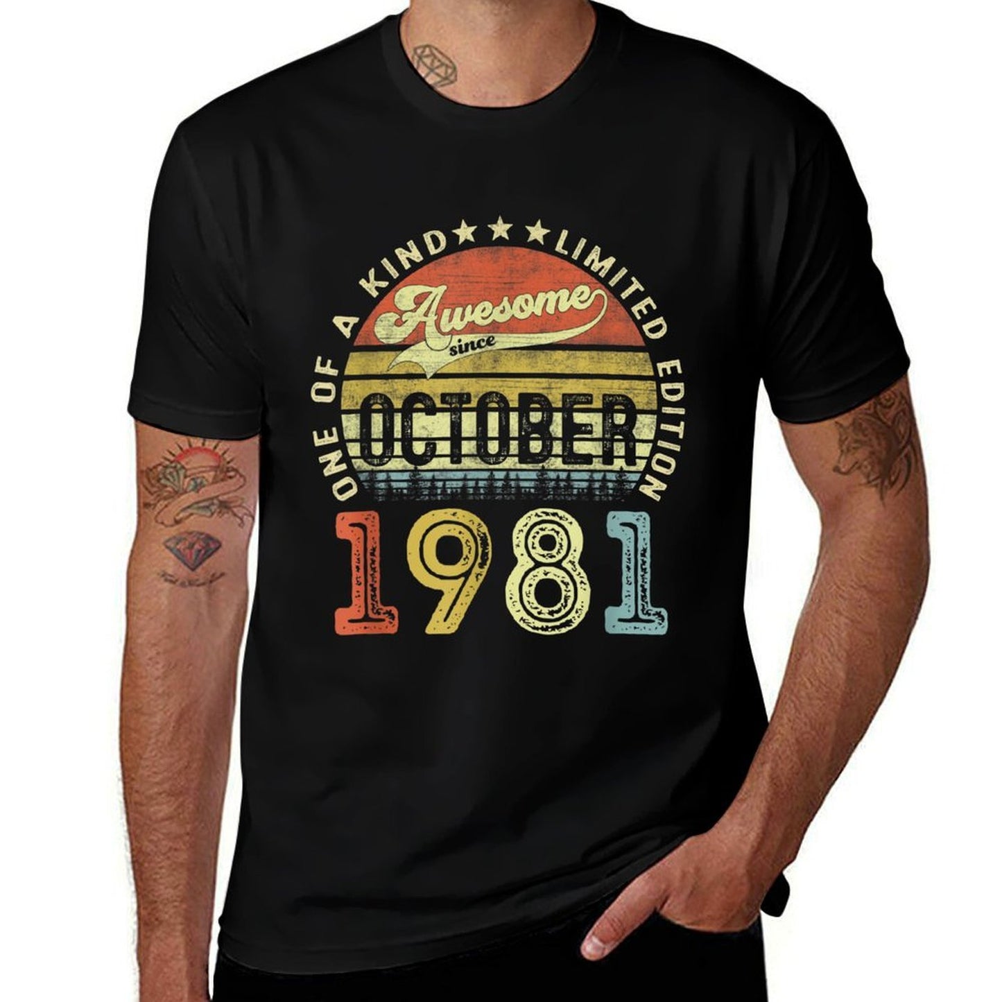 40 Years Old Awesome Since October 1981 40th Birthday Versatile T-Shirt