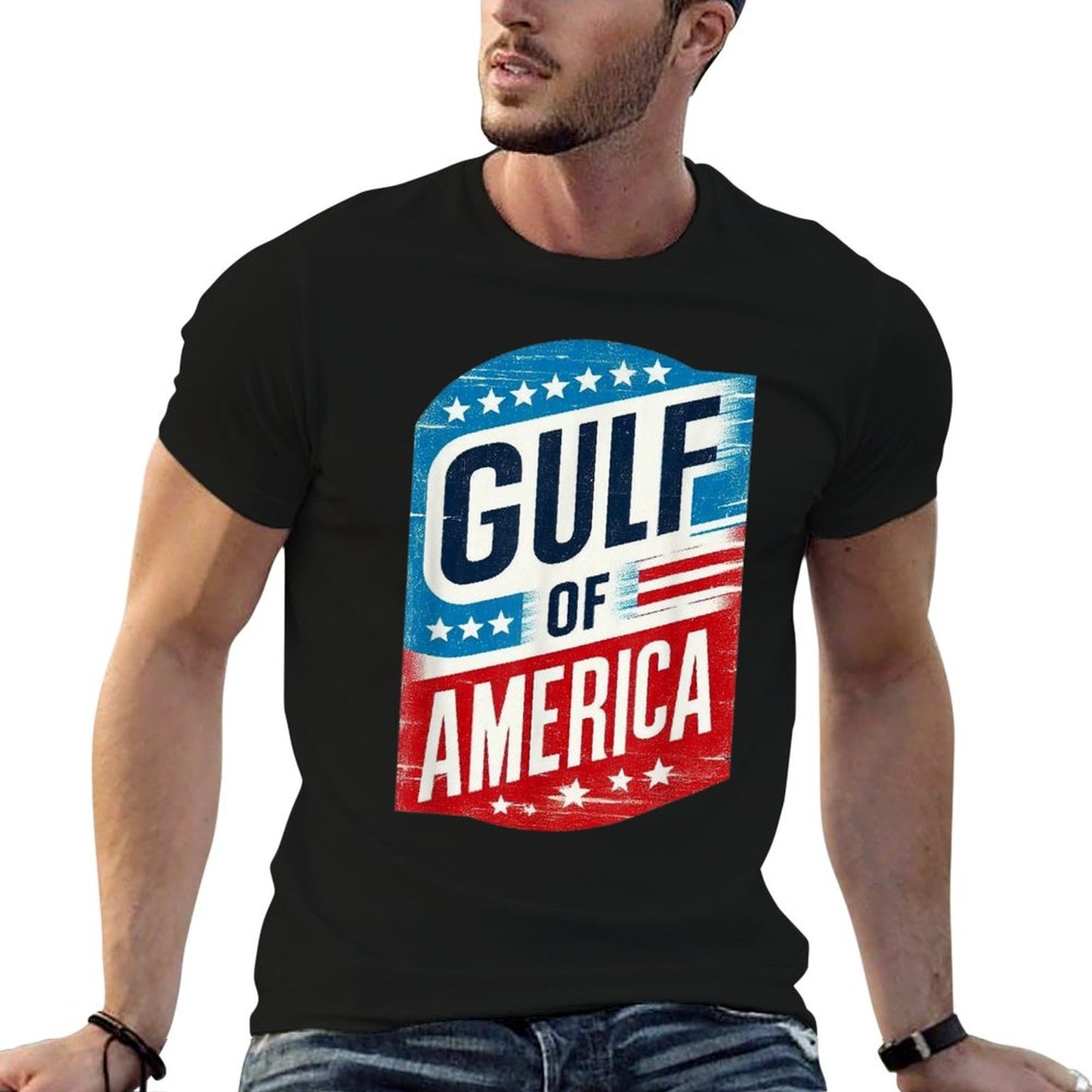 Gulf Of USA America Gulf Mexico Retro Patriotic 4th of July Eco-friendly Material T-Shirt