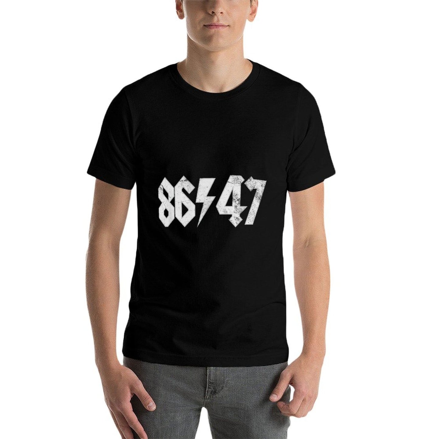 8647 Sarcastic Retro Vintage 80s Style 86 47 Rock 8647 Heathered Texture T-Shirt