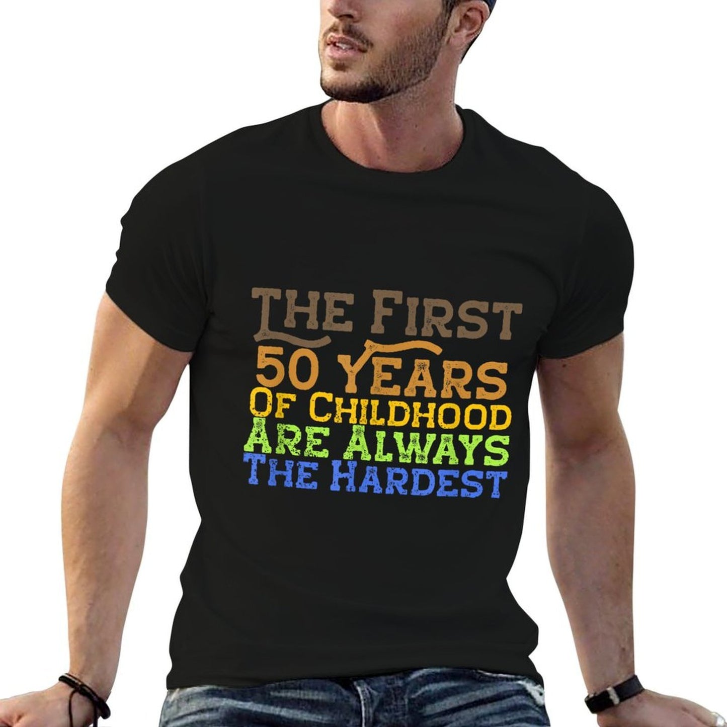 1st 50 Years Of Childhood - Hardest Years - 50th Birthday Eco-friendly Material T-Shirt