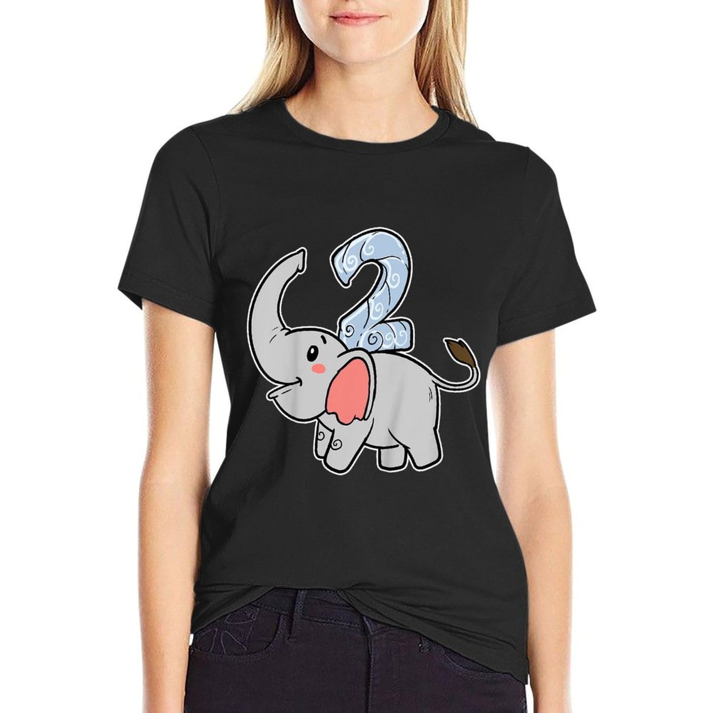 Kids Happy Birthday Party 2 Two Years Elephant Second Year Birth Breathable T-Shirt