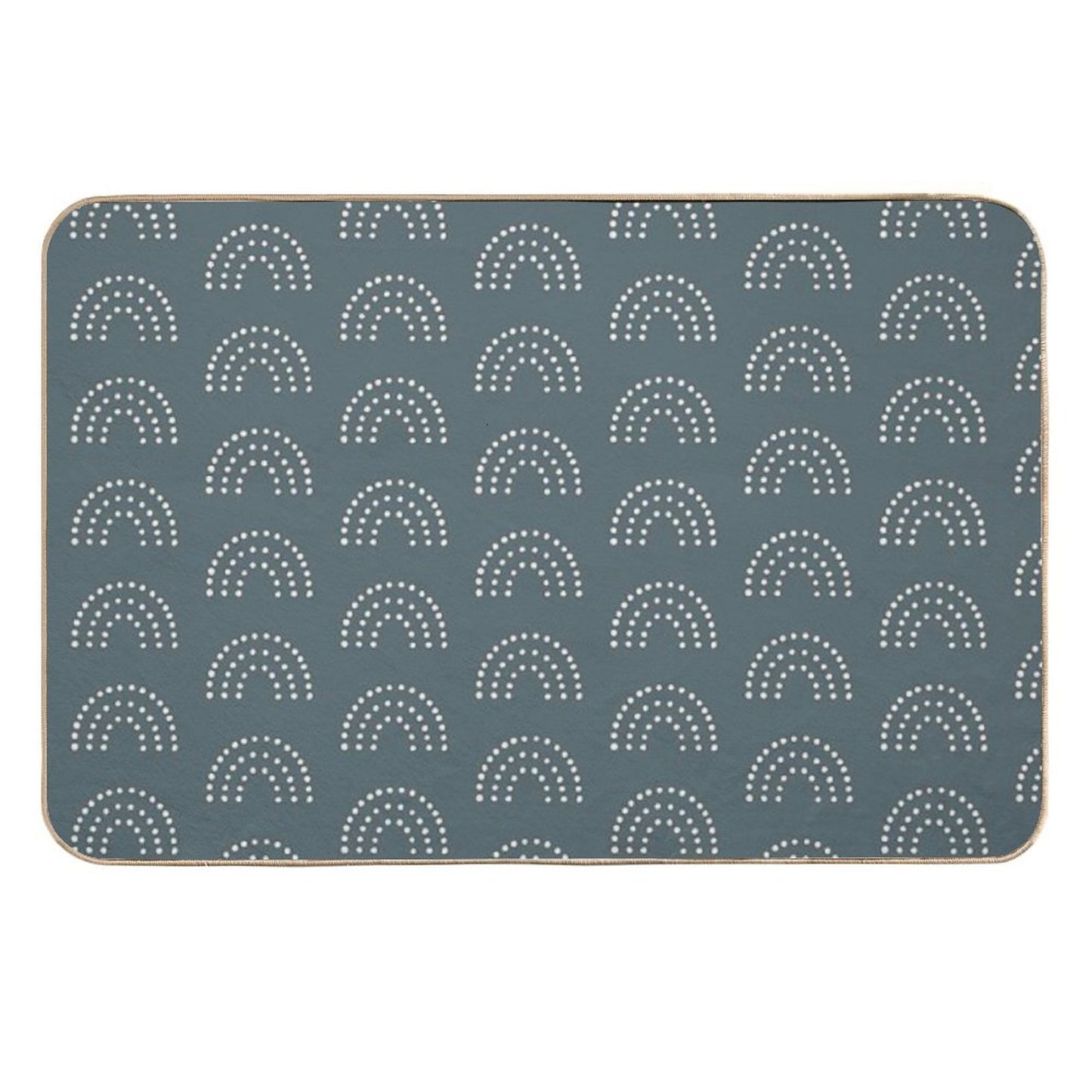 Navy Rainbow Pattern Fade-Resistant Bath Mat