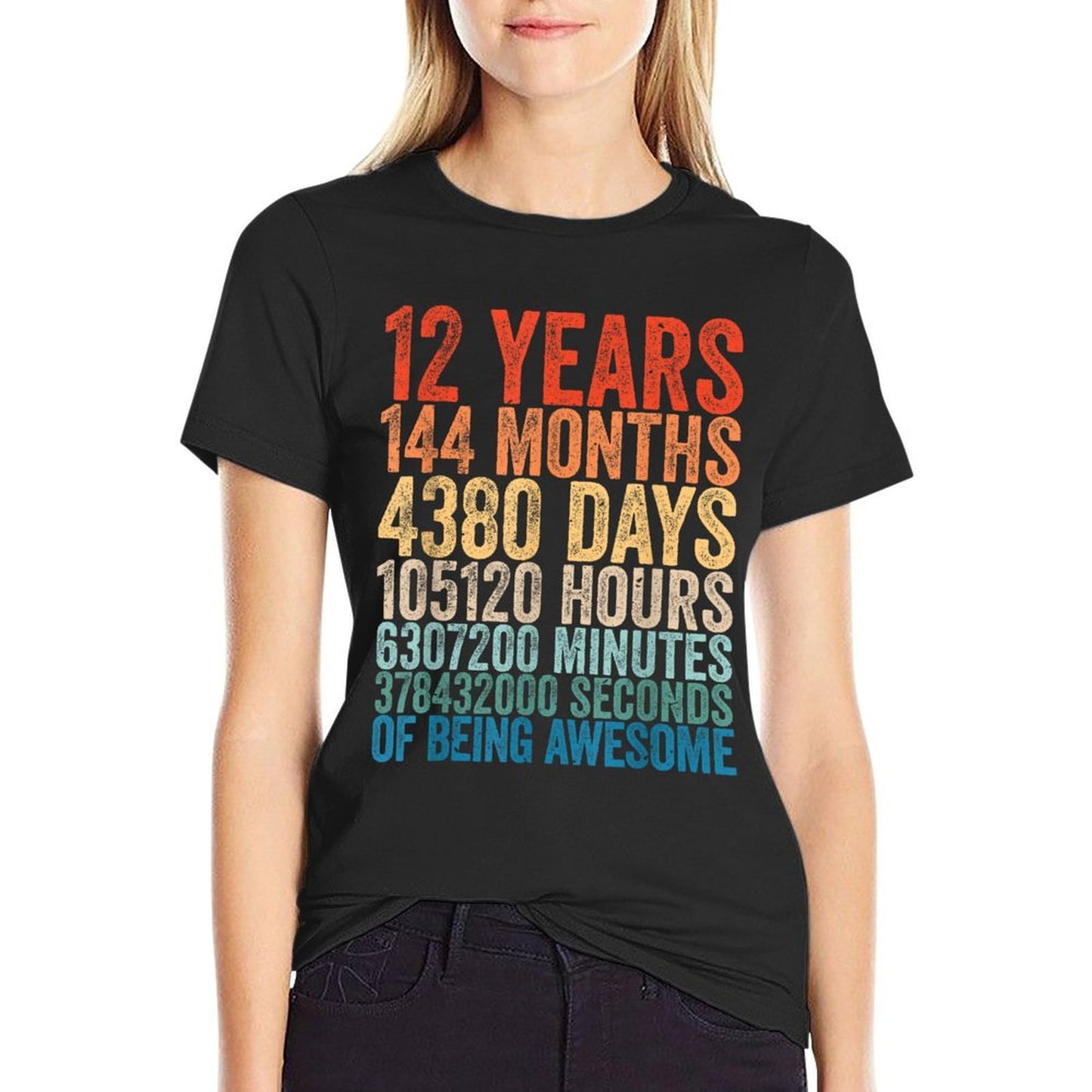 Vintage 12 YO Retro 12th Birthday Boys Girls 12 Years Cotton T-Shirt