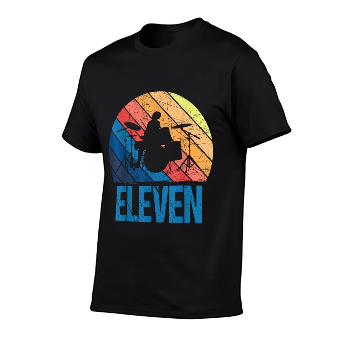 11 Year Old 11th Birthday Boy Drummer Drums Drumming Summer-ready Fabric T-Shirt