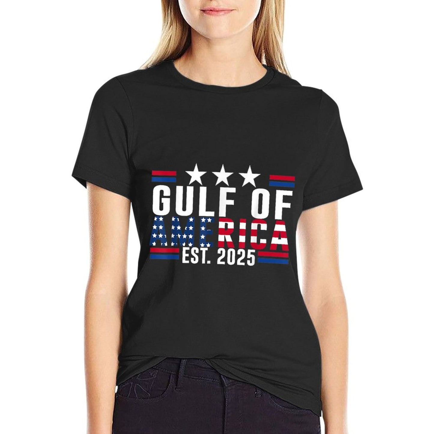 Retro Gulf Of USA America 2025 American Flag Versatile T-Shirt