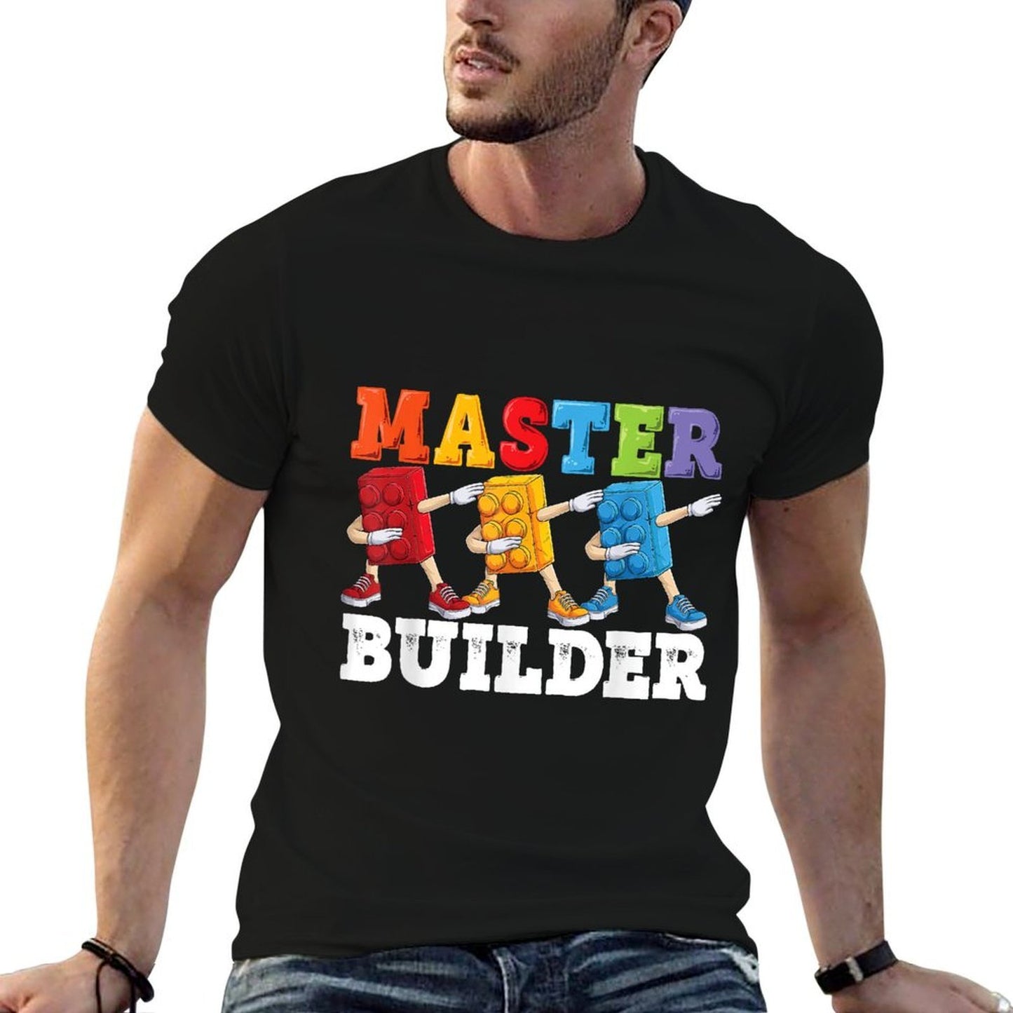 Dabbing Kids Master Builder Funny Building Blocks Bricks Classic T-Shirt