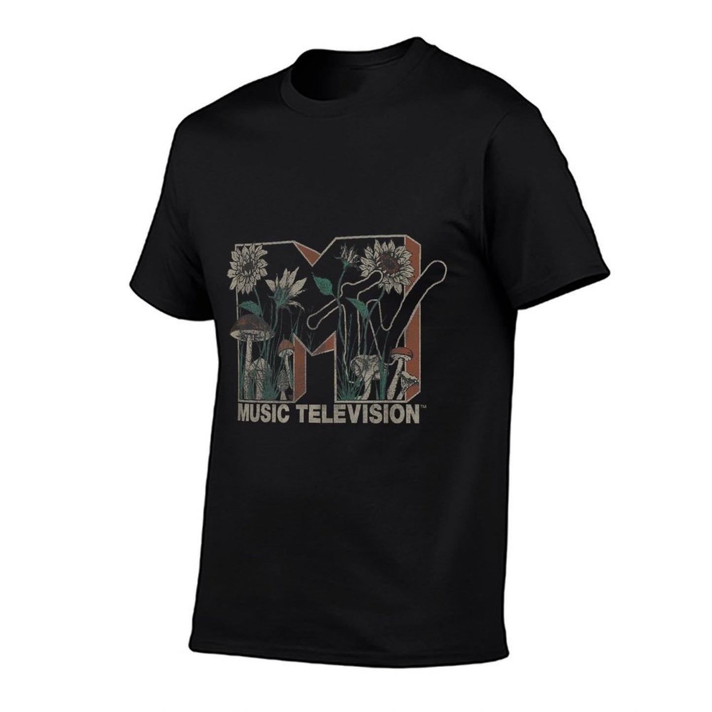 MTV Music Television Wild Flower Mushrooms MTV Logo Comfortable T-Shirt