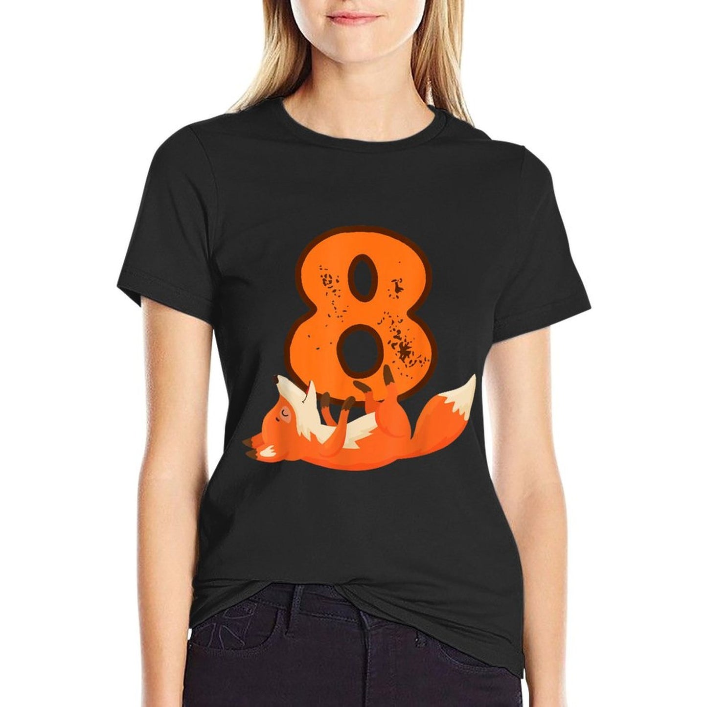 8th Birthday For Girls Gift Funny 8 Years Old Boy Fox Odor-resistant T-Shirt