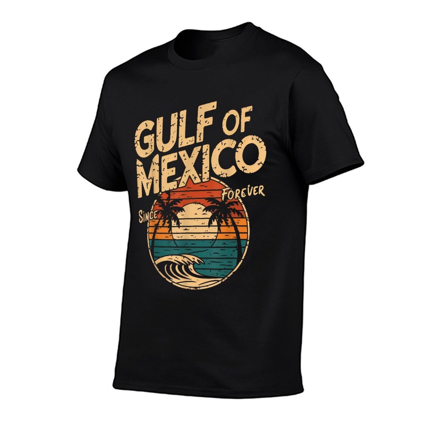 Gulf of USA America Funny Gulf of Mexico Flag Map Wrinkle-resistant T-Shirt