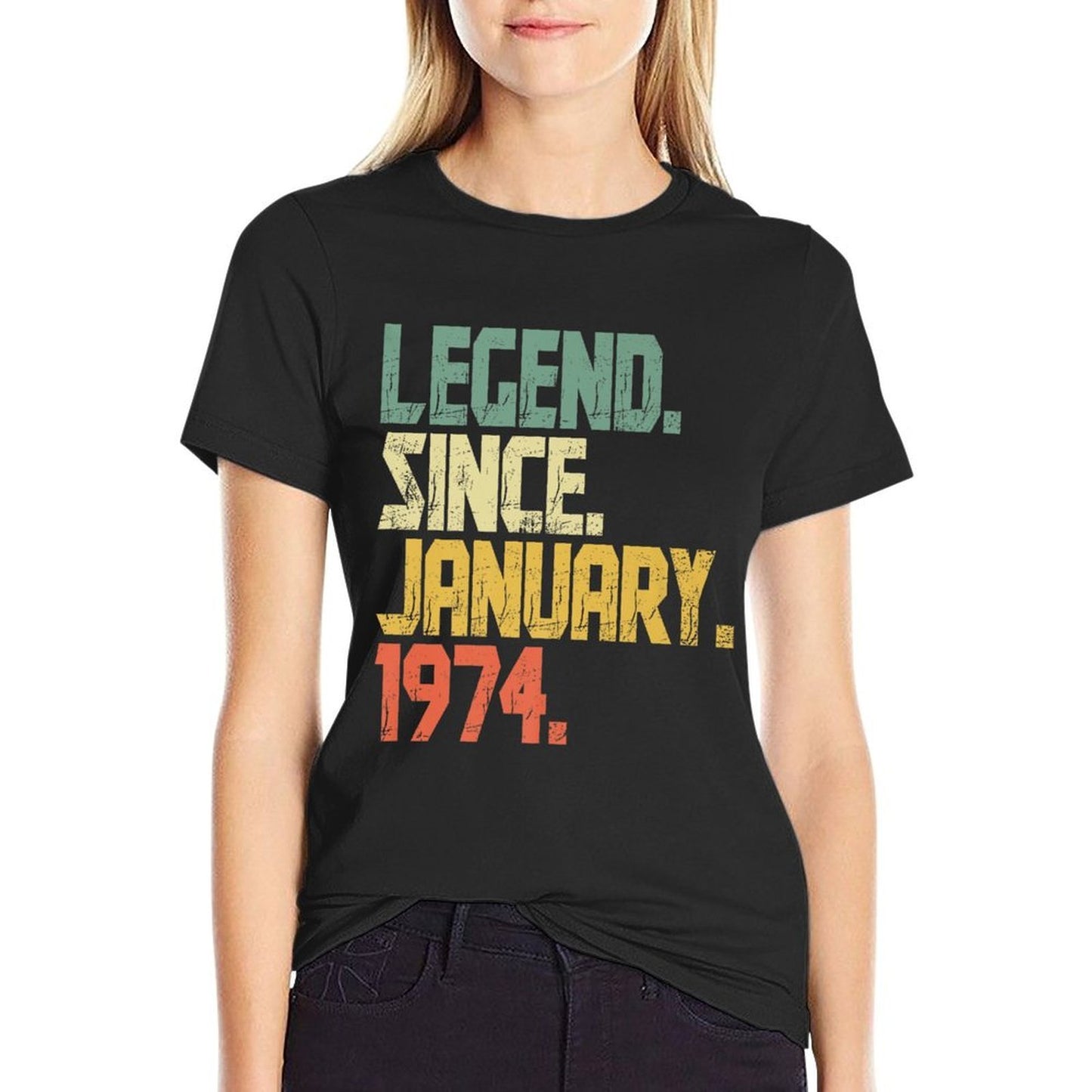 Funny 50 Years Old Vintage January 1974 Retro 50th Birthday Premium Oversized Silhouette T-Shirt