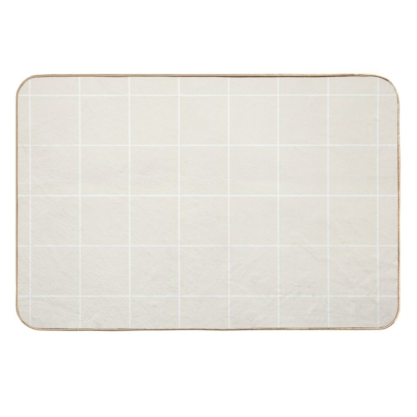 Cream White Square Diamond Grid Pattern 2 Pairs Behr 2023 Color of The Year Blank Canvas D-C.-003 Eco-Friendly Bath Mat