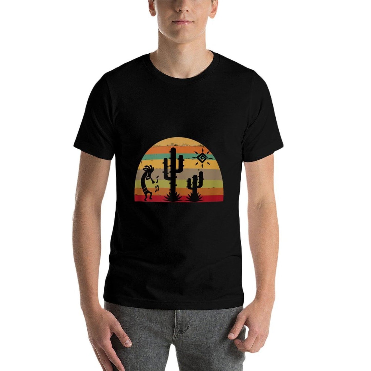 Kokopelli Native Retro Tribal Art Sun Gift Lightweight T-Shirt