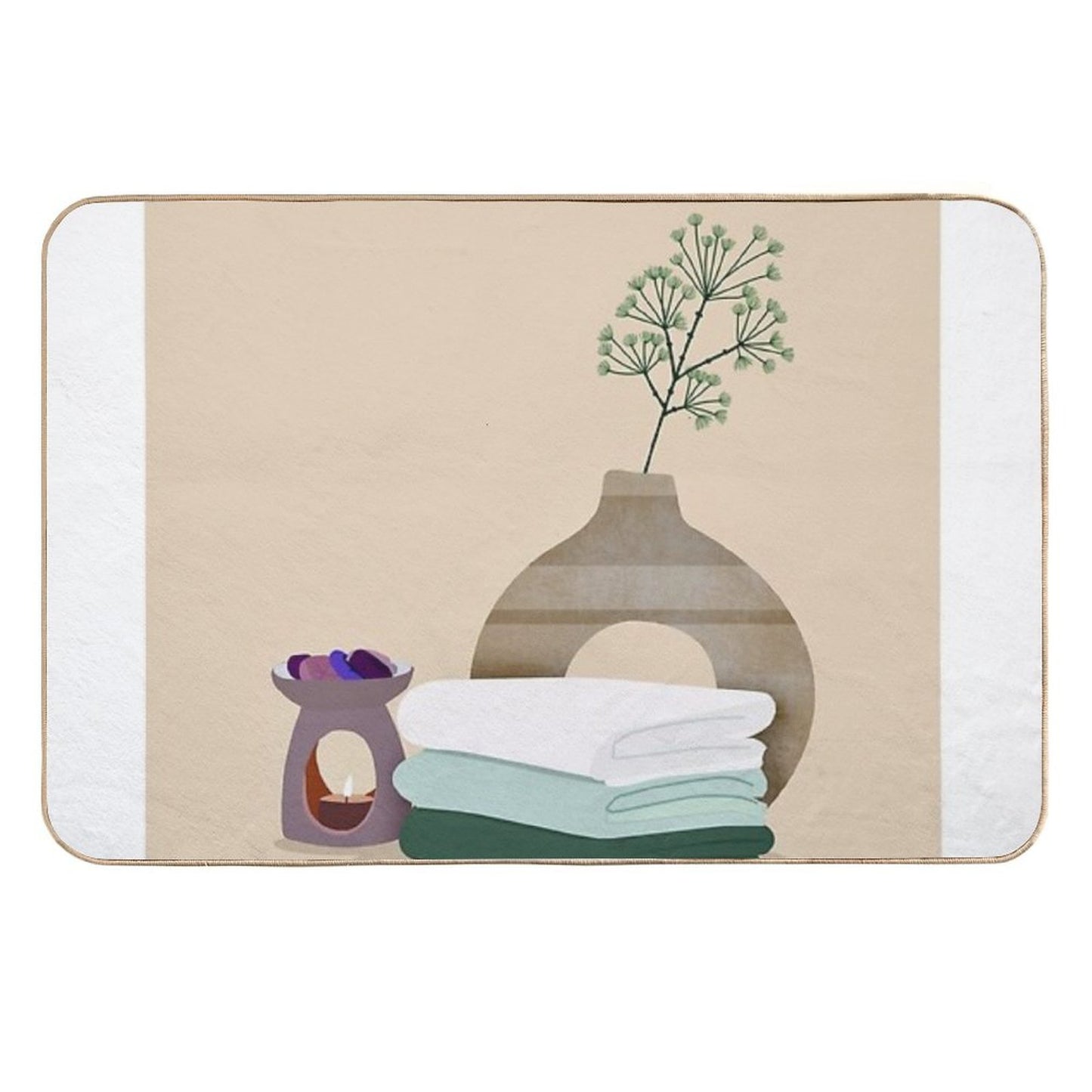 Wall Art for Wellness Lovers Stain-Proof Bath Mat
