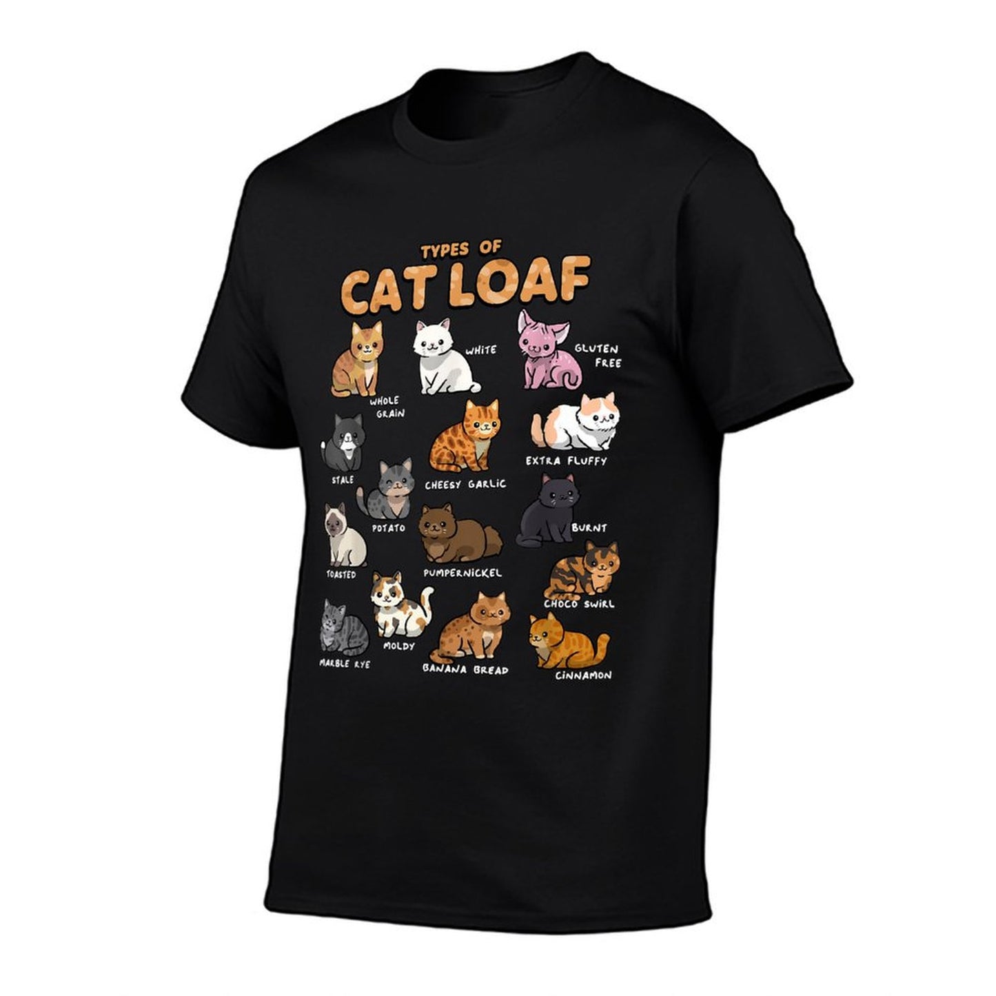 Types of Cat Loaf Cute Kitten Kawaii Cats, Cat Lover Polyester Blend T-Shirt
