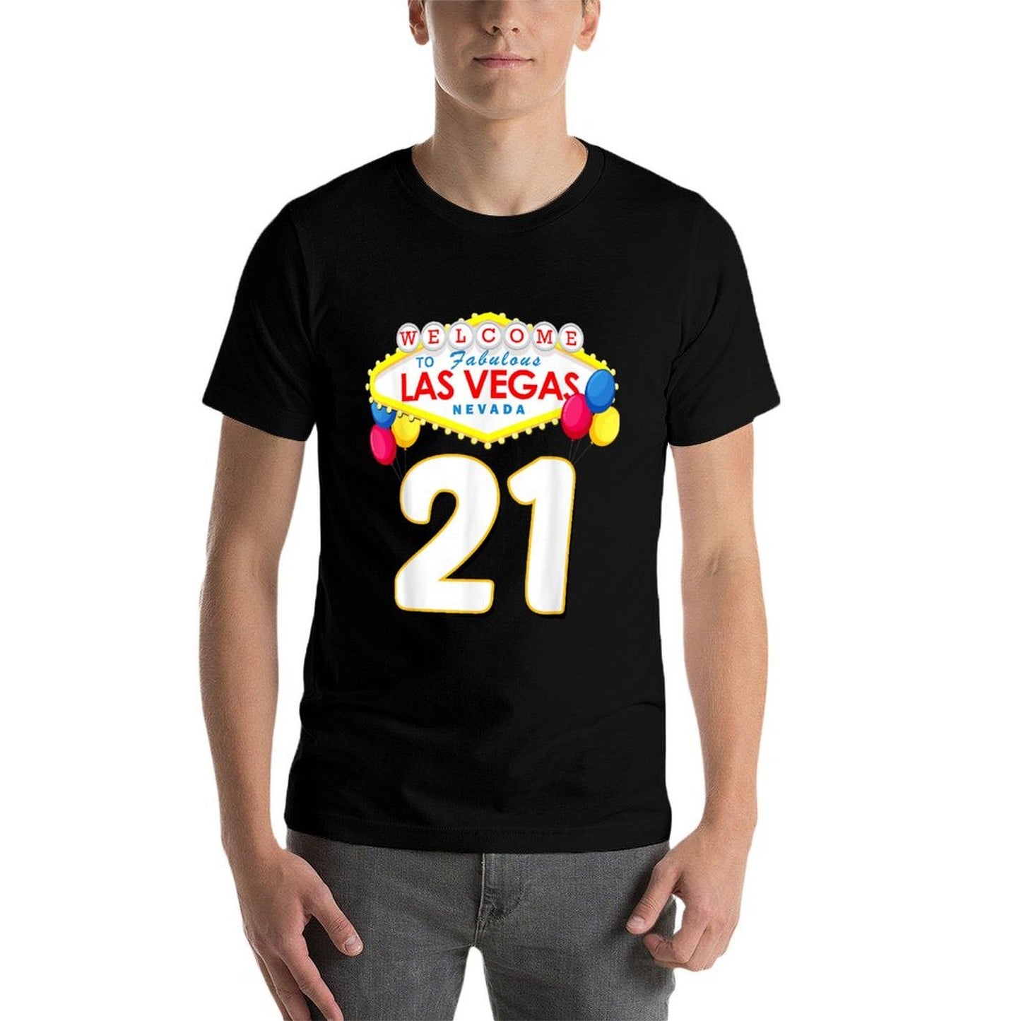 21st Birthday T Las Vegas Fabulous 21 Years Old Gift Cotton T-Shirt