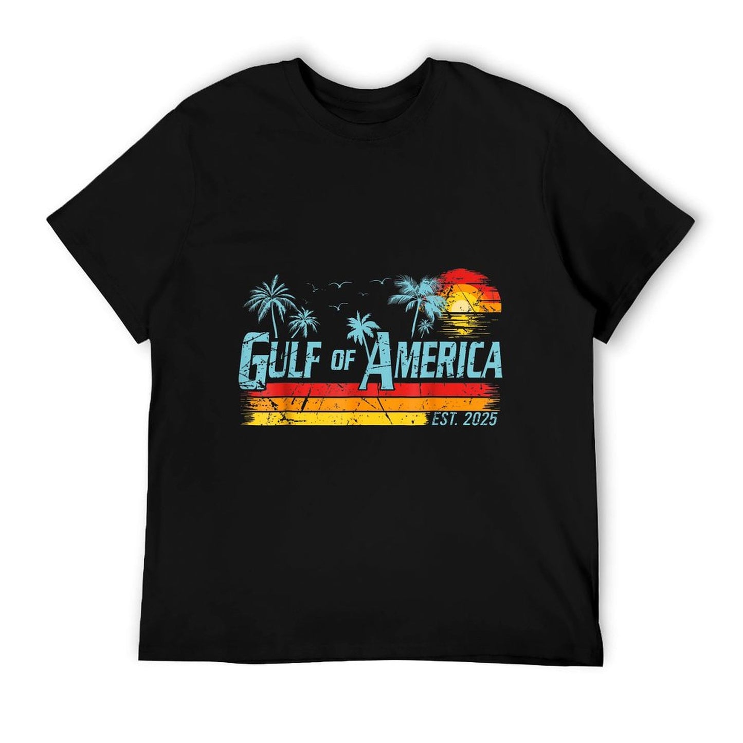 Retro Gulf Of USA America 2025 American Flag Gulf Mexico Breathable T-Shirt