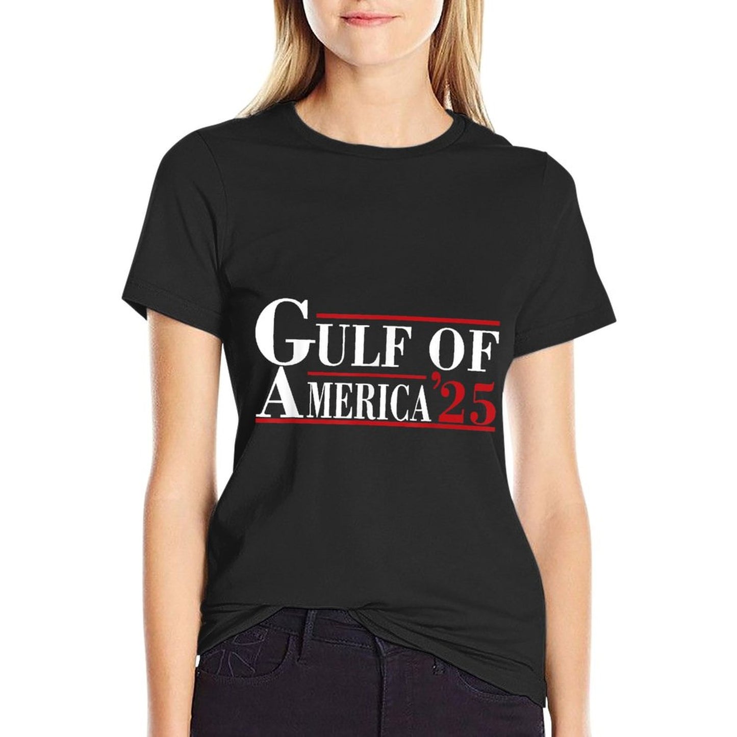 Gulf of USA America Funny USA Flag Cotton T-Shirt