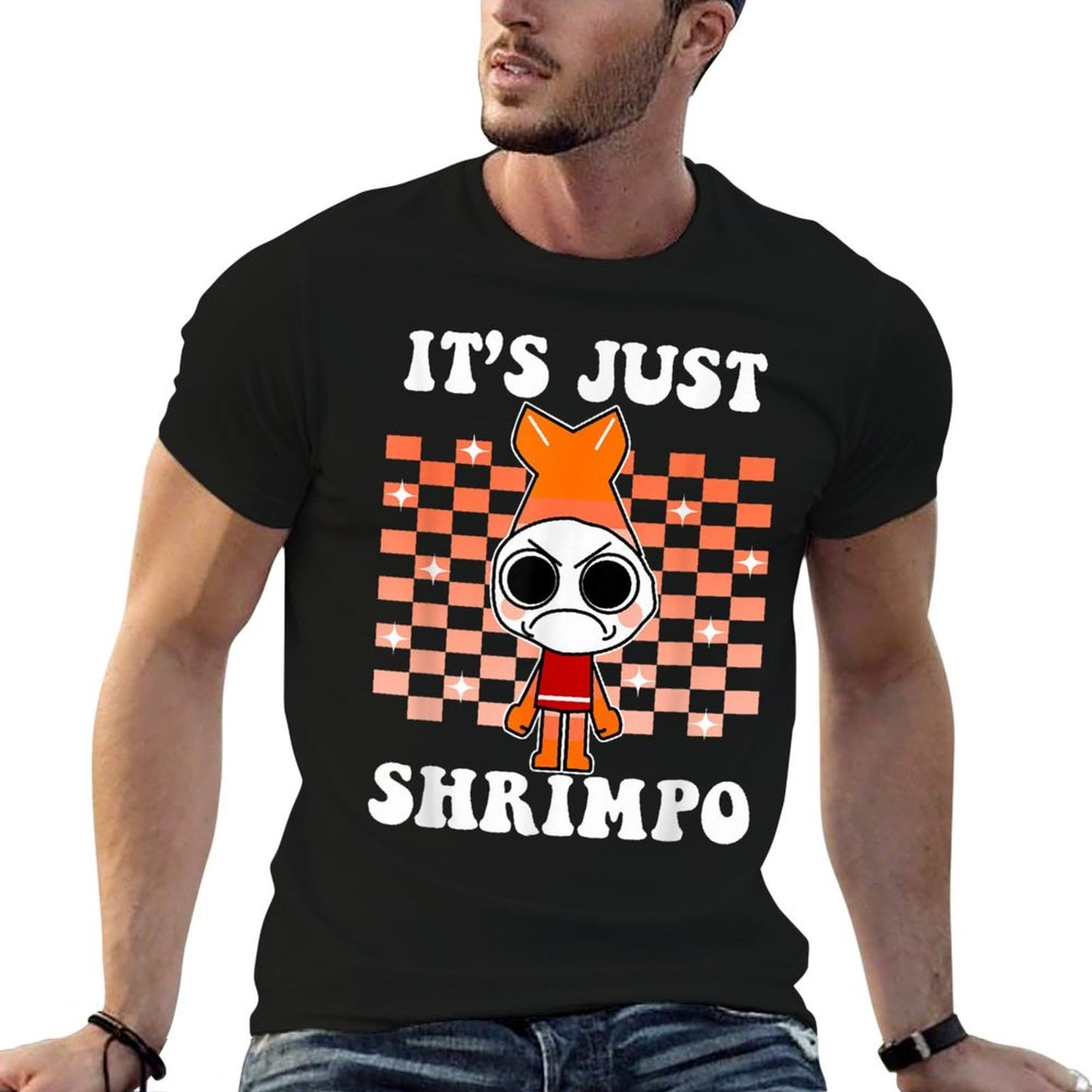 Pebble It's Just Shrimpo Kids Dandy's World Funny Rolled Sleeves T-Shirt