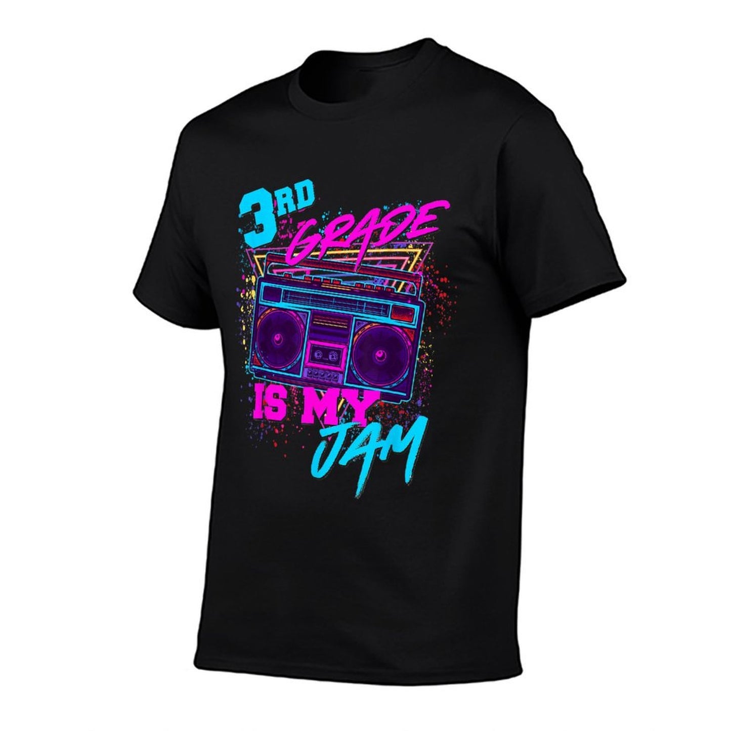 3rd Grade Is My Jam Third 80s 1980s Teacher Student Retro Rolled Sleeves T-Shirt