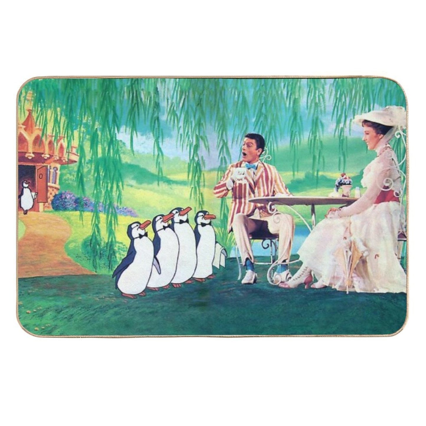 Tea And Cake with Mary Poppins And Bert Easy Maintenance Bath Mat