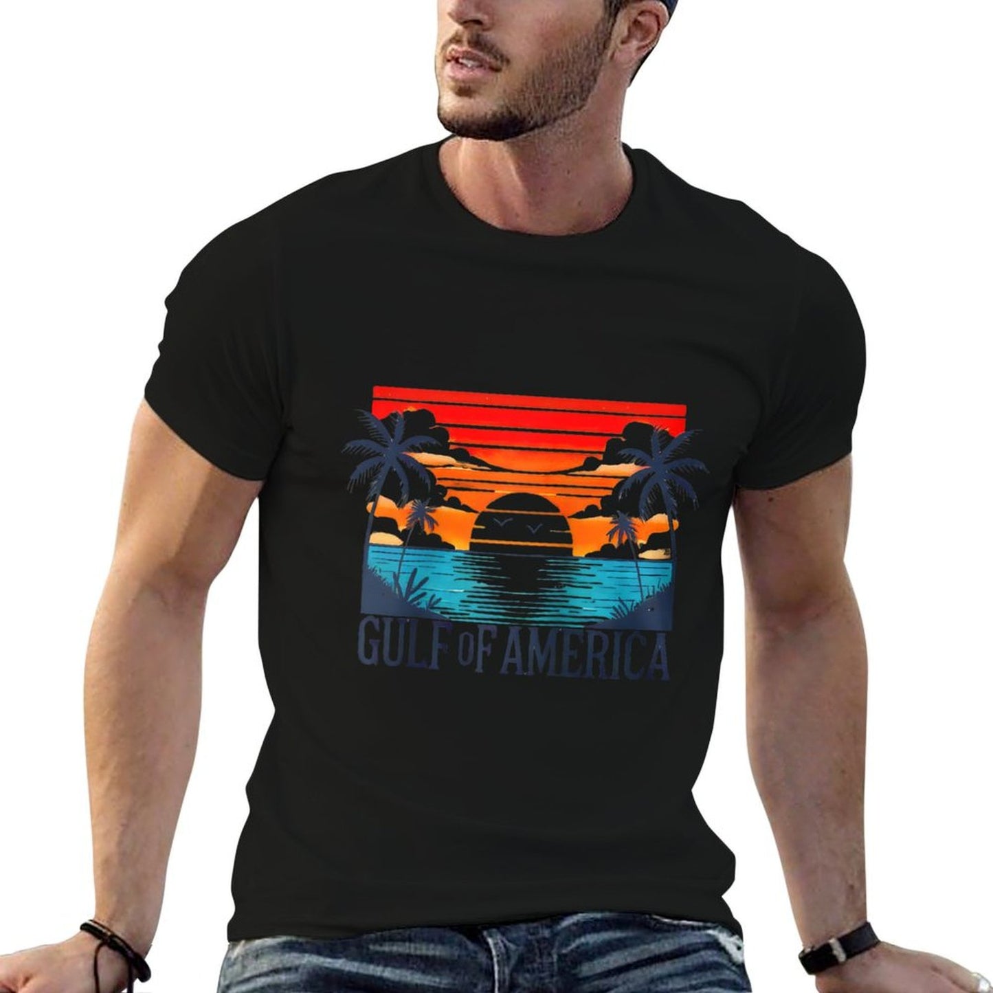 Gulf of USA America Raglan Baseball Polyester Blend T-Shirt