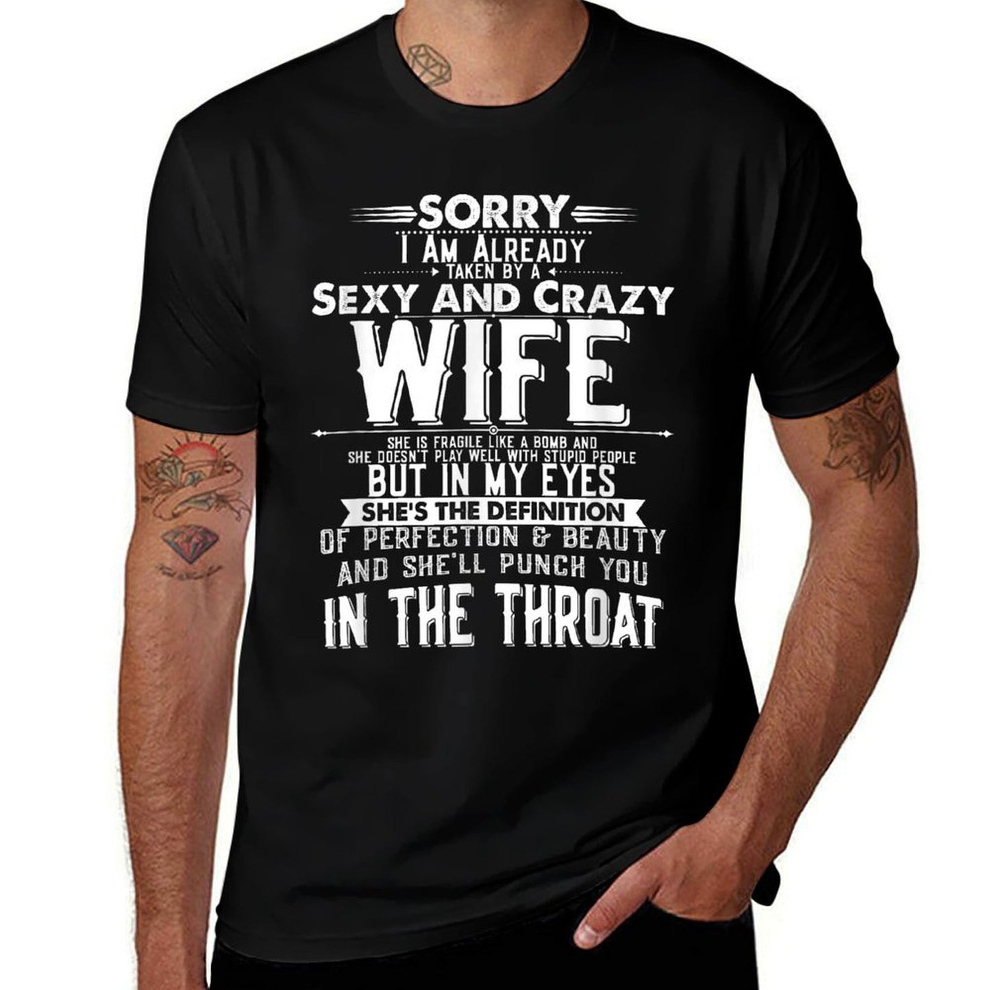 Taken by A Sexy And Crazy Wife Funny Husband Moisture-wicking T-Shirt