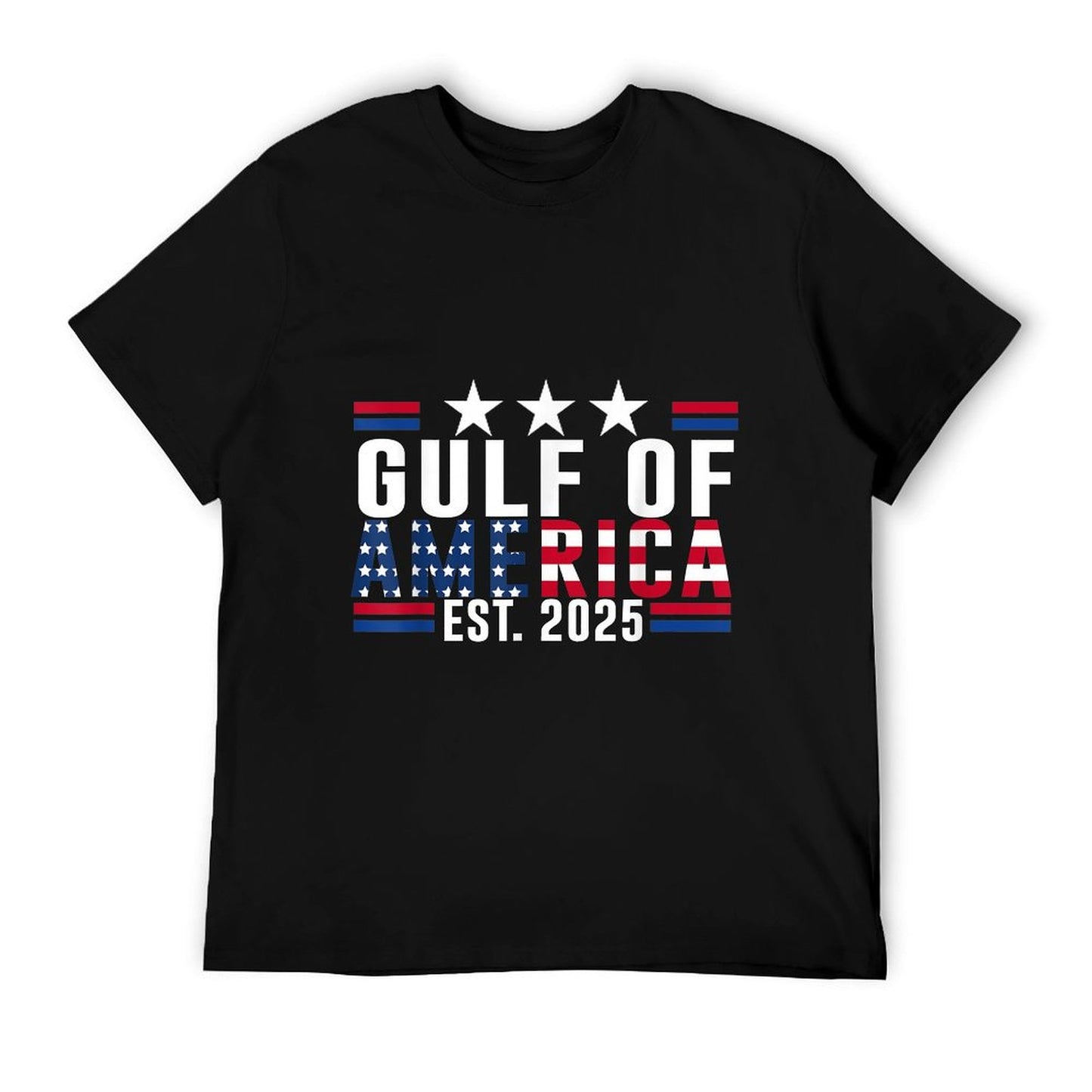 Retro Gulf Of USA America 2025 American Flag Cotton T-Shirt
