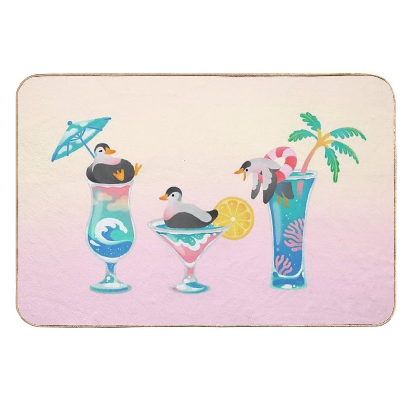 Summer Cocktails Toxin-Free Bath Mat