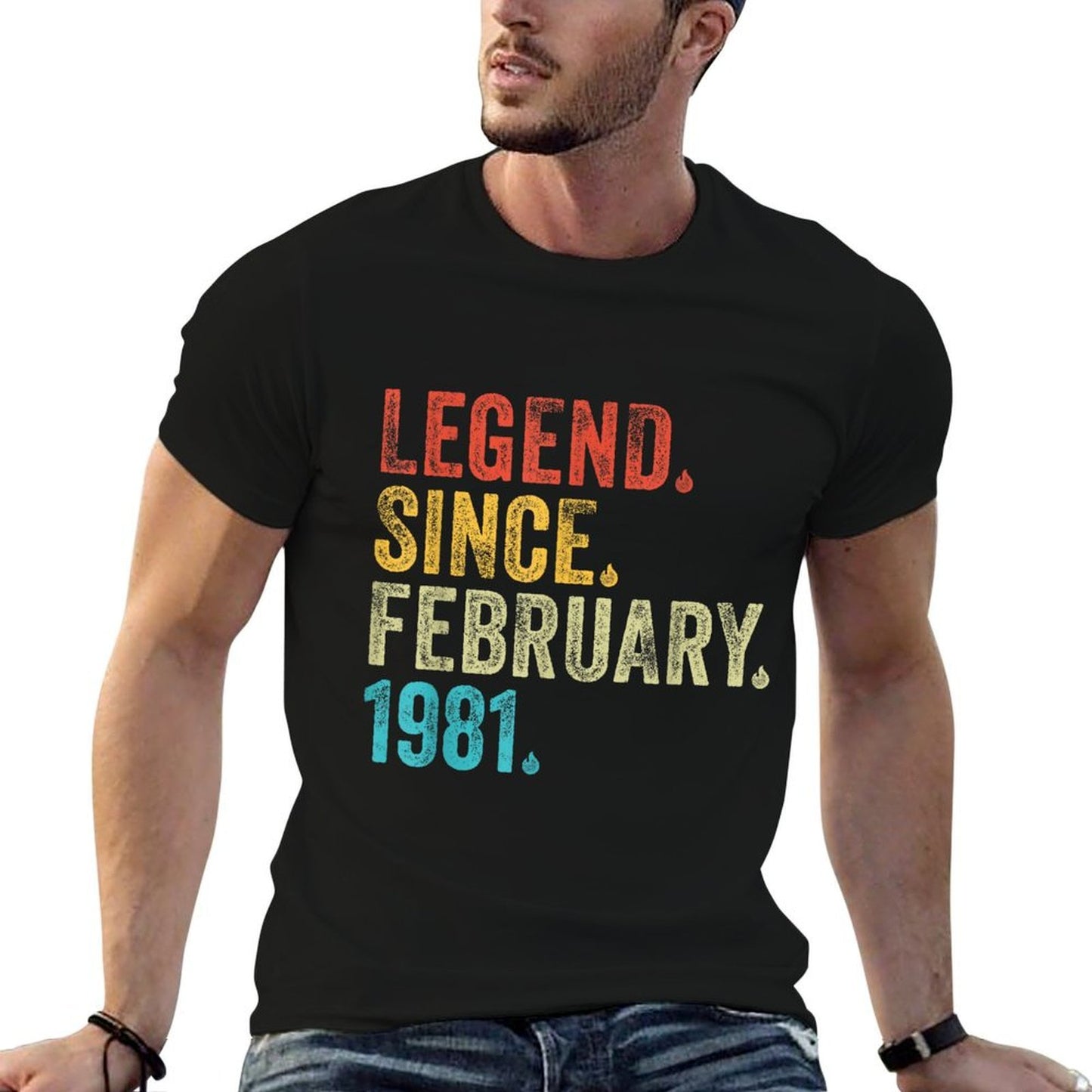 40 Year Old Legend Since February 1981 40th Birthday Vintage Versatile T-Shirt