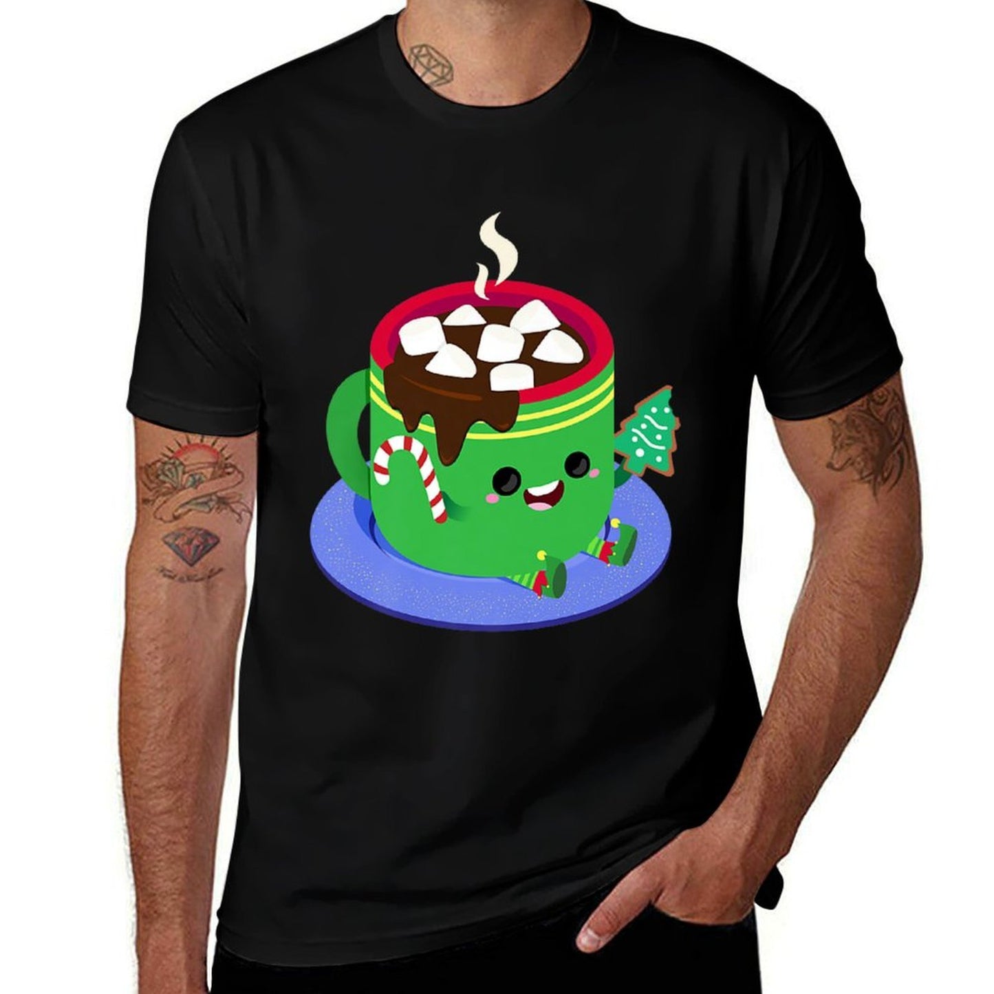 Festive Hot Chocolate Premium Polyester Blend T-Shirt