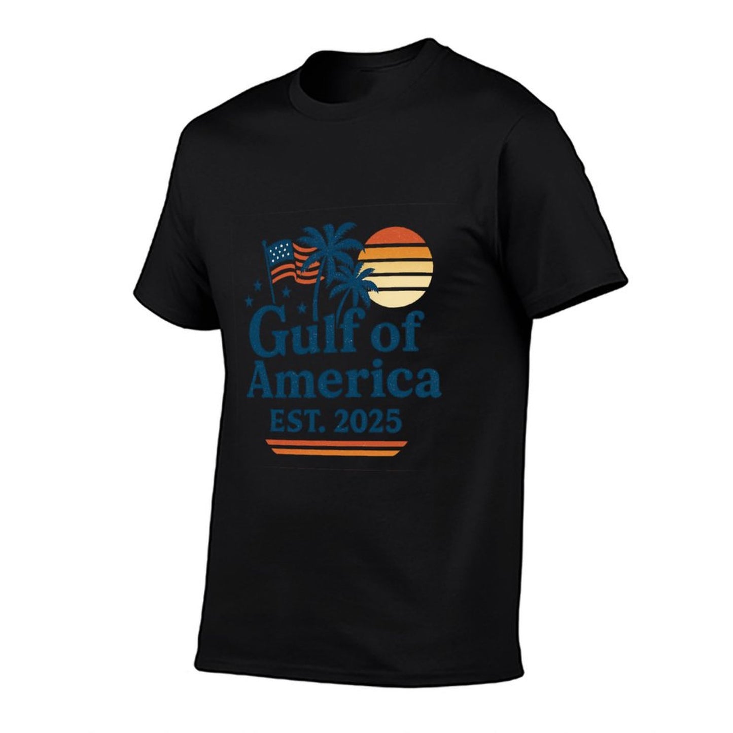 Gulf of US Patriotic Vintage America Design Polyester Blend T-Shirt