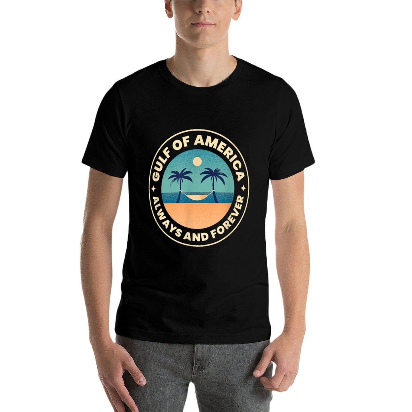 Gulf of USA America Retro Throwback Design Summer-ready Fabric T-Shirt
