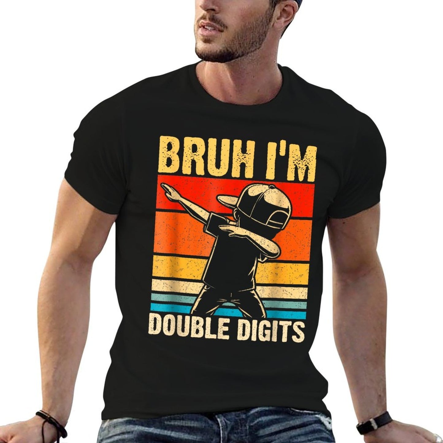 10 Years Old Birthday Bruh I'm Double Digits 10th Birthday Moisture-wicking T-Shirt