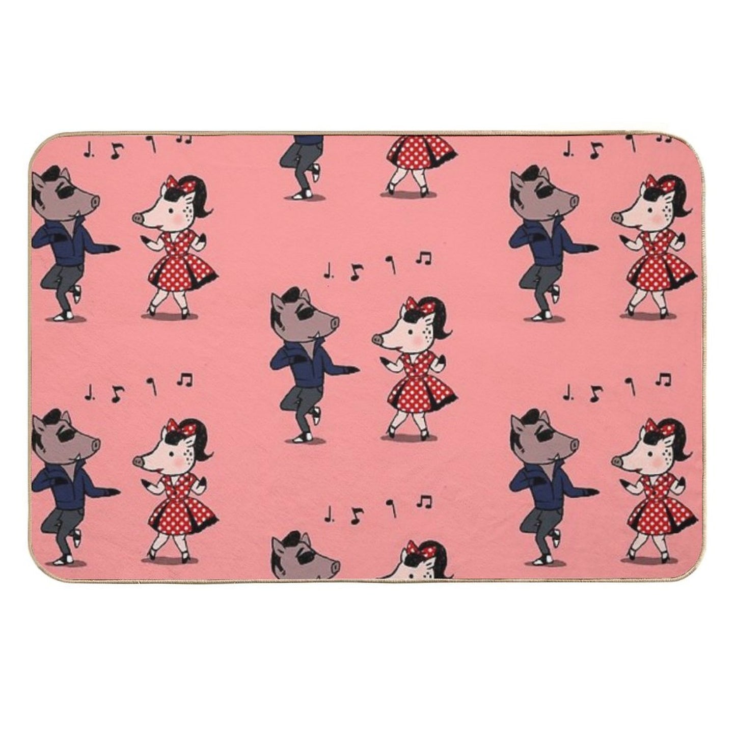 Rockabilly Boars Toxin-Free Bath Mat
