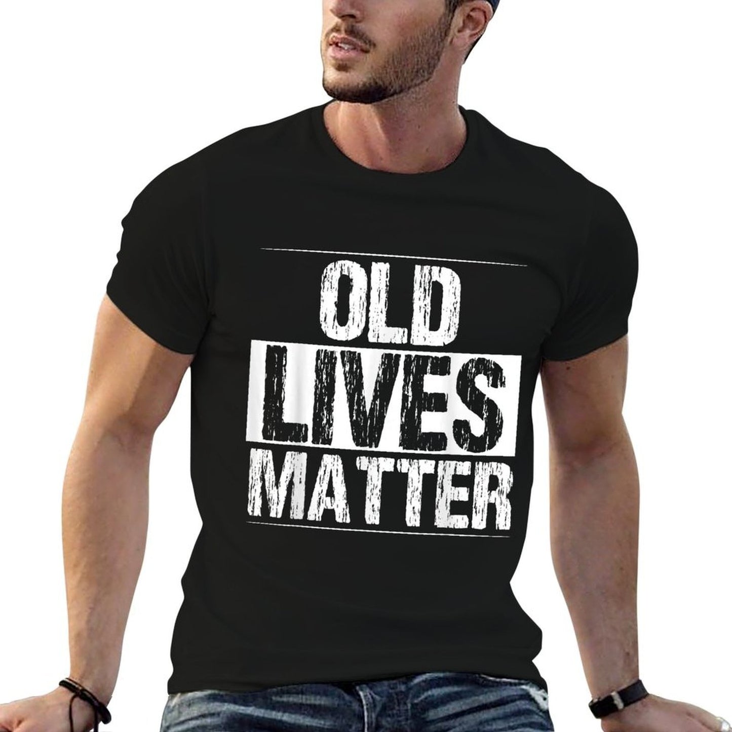 Old Lives Matter 60th Birthday Gifts For Men Funny Dad Rolled Sleeves T-Shirt