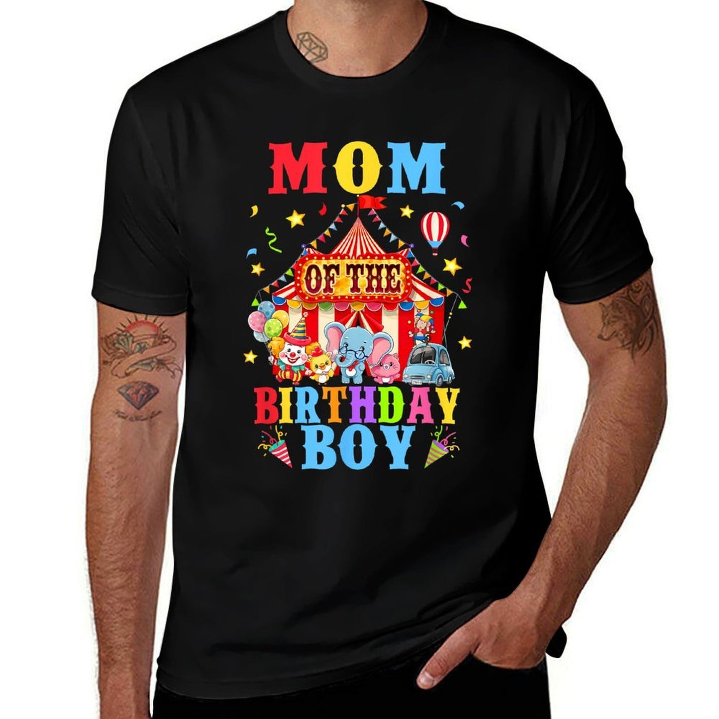 Mom Of The Birthday For Boy Circus Carnival Theme Party Relaxed-fit T-Shirt