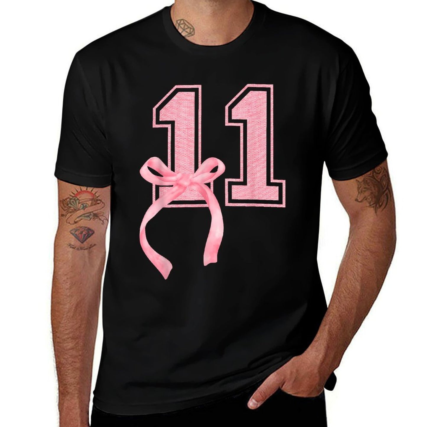Birthday Girl Pink Coquette Bow 11 Year Old Aesthetic Girly Wrinkle-resistant T-Shirt
