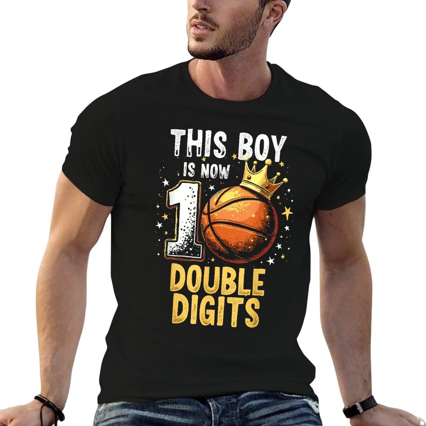 10th Birthday Boys This Boy Double Digits Ten Year Old Wrinkle-resistant T-Shirt