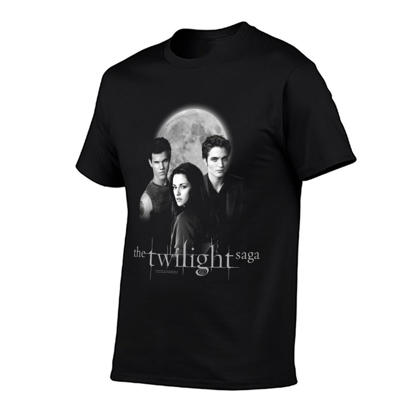 Twilight Saga Black & White Photo Jacob, Bella, Edward Movie High-quality Stitching T-Shirt
