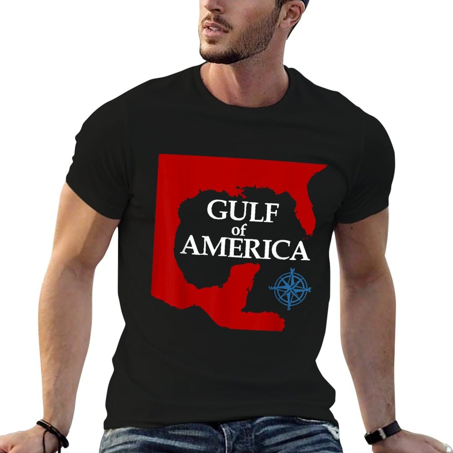 Welcome To America's Gulf Mexico Funny President Trump Rolled Sleeves T-Shirt