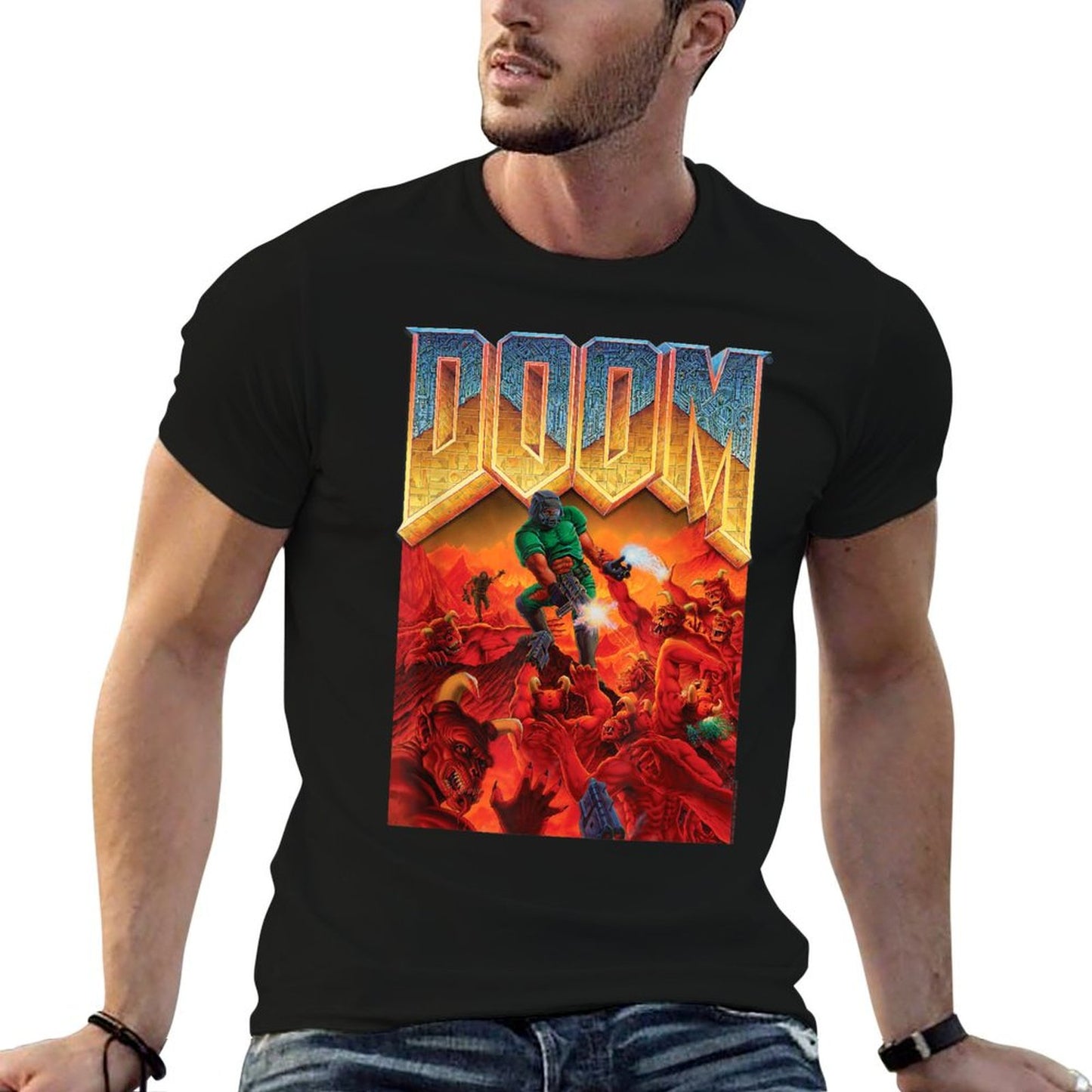 DOOM 1993 Video Game Cover Art Odor-resistant T-Shirt