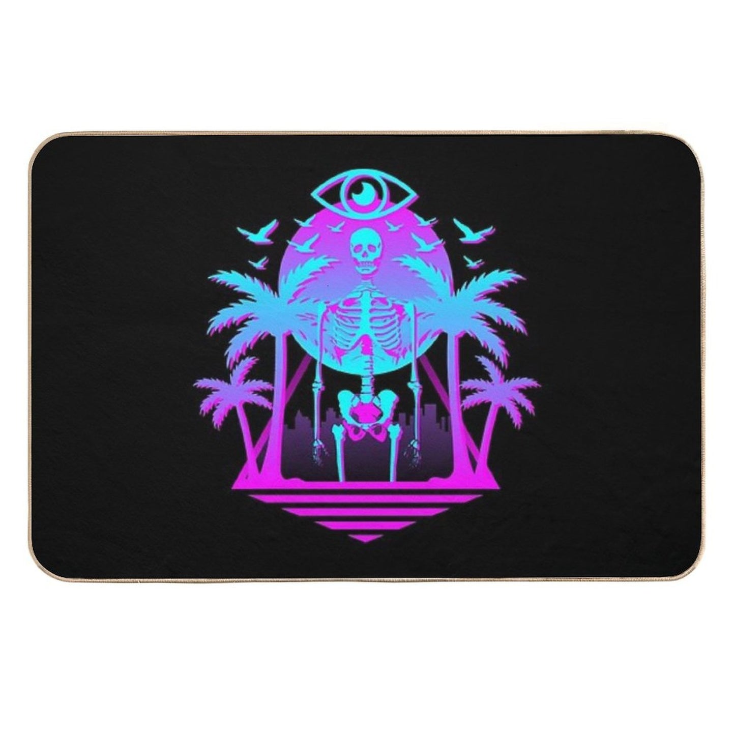 Radical Retro 80's Skeleton Toxin-Free Bath Mat