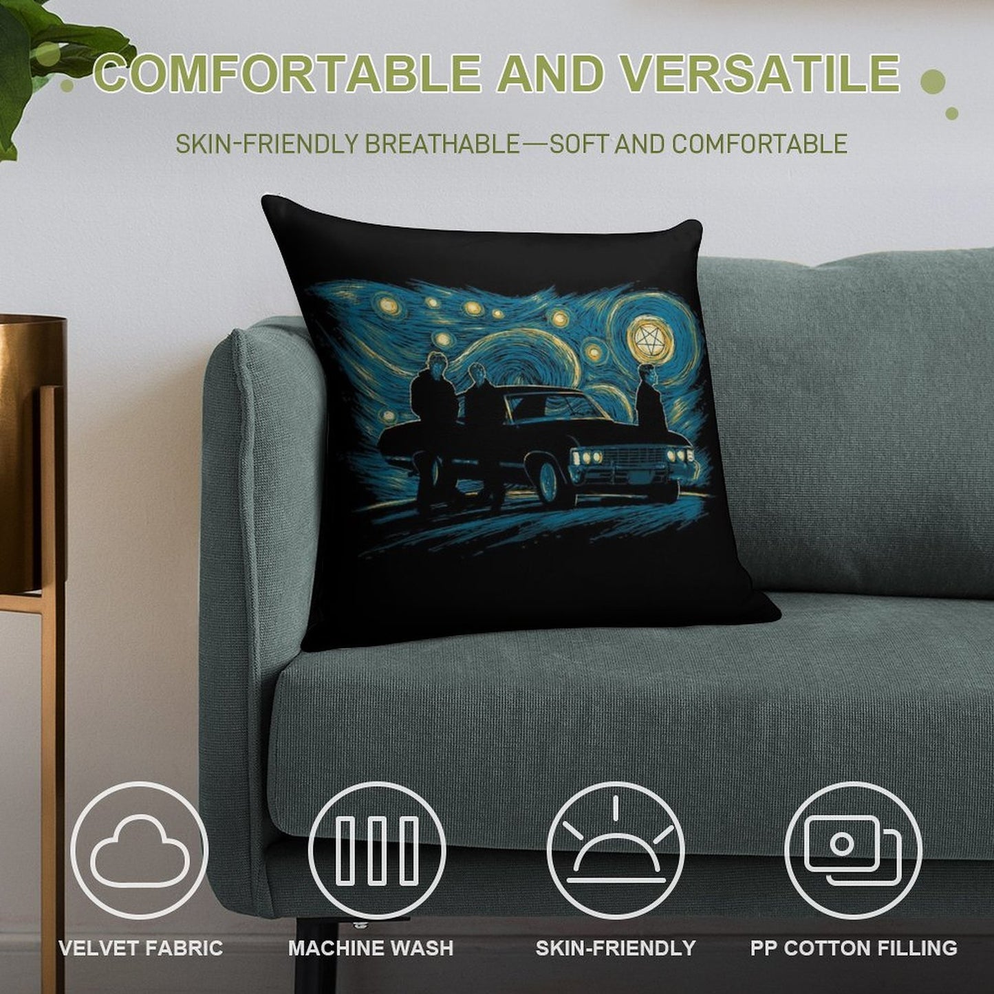 Supernatural Night Soft Decorative Cover Throw Pillow